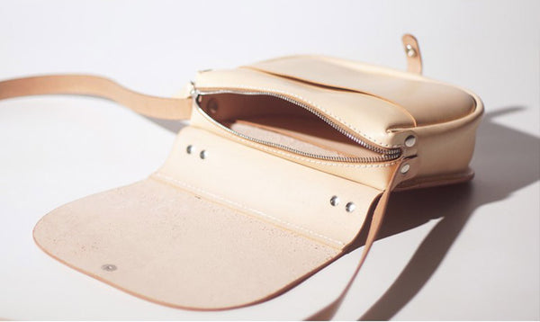 Handmade Women's Leather Crossbody Saddle Bag Small Purse for Women cowhide