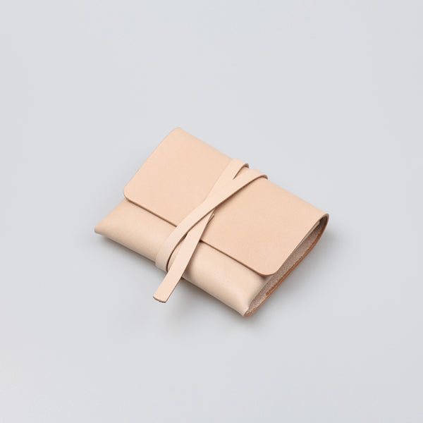 Handmade Womens Beige Small Leather Wallets Coin Purse for Women Details
