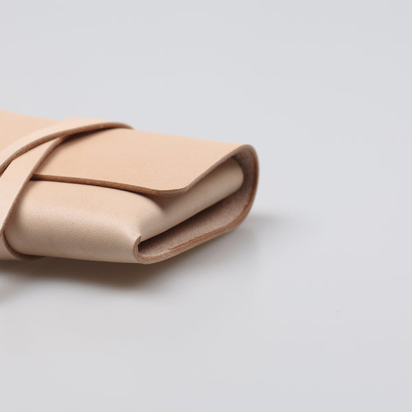 Handmade Womens Beige Small Leather Wallets Coin Purse for Women gift