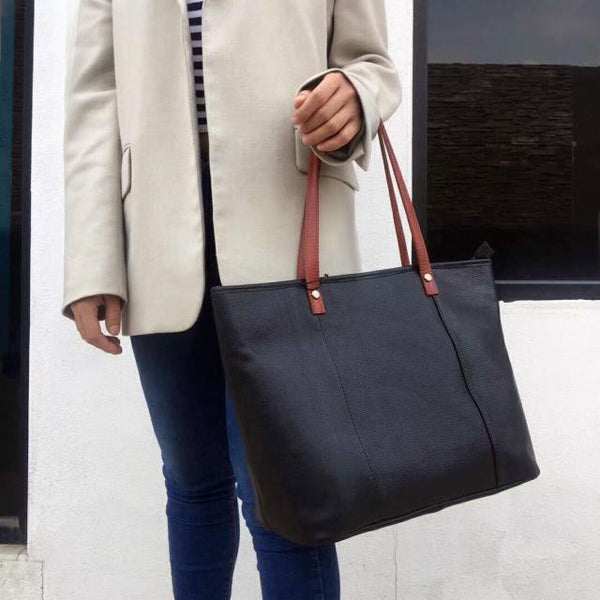 Handmade Womens Leather Tote Bags Purse With Zipper Closure Handbags For Women Funky