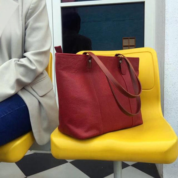 Handmade Womens Leather Tote Bags Purse With Zipper Closure Handbags For Women Cool