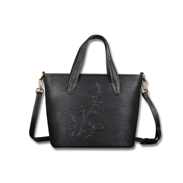 Handmade Womens Embossed Leather Tote Bag Shoulder Handbags For Women Cool