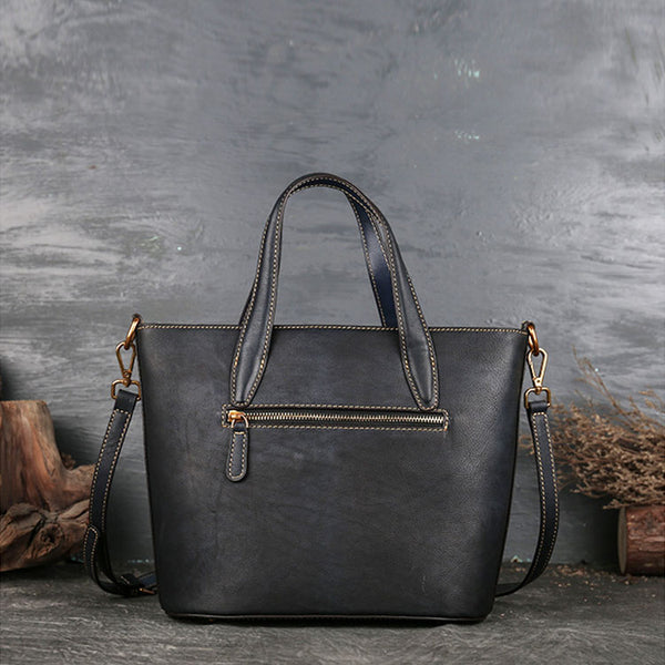 Handmade Womens Embossed Leather Tote Bag Shoulder Handbags For Women Cowhide