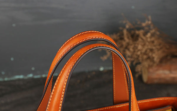 Handmade Womens Embossed Leather Tote Bag Shoulder Handbags For Women Handmade