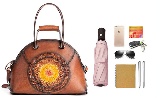 Handmade Womens Genuine Leather Handbags Small Crossbody Purse For Women Cute