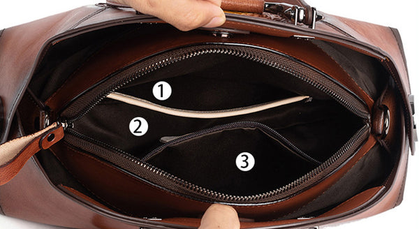 Handmade Womens Genuine Leather Handbags Small Crossbody Purse For Women Inside