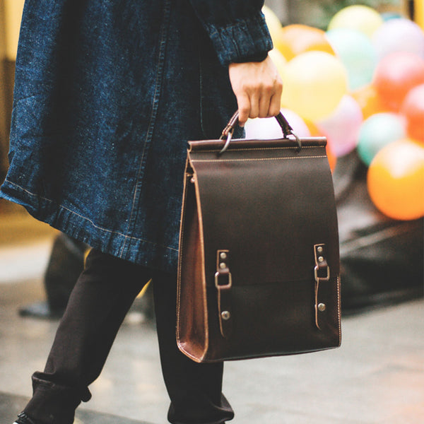 Handmade Womens Leather Backpack Bag Laptop Backpacks Book Bag Purse for Women Accessories