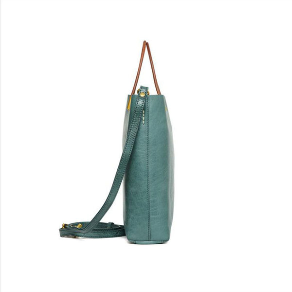 Handmade Womens Leather Crossbody Tote Bag Handbags Purse For Women Cowhide