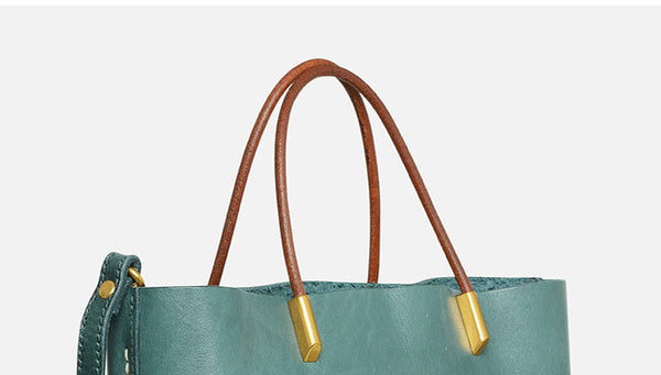 Handmade Womens Leather Crossbody Tote Bag Handbags Purse For Women Details