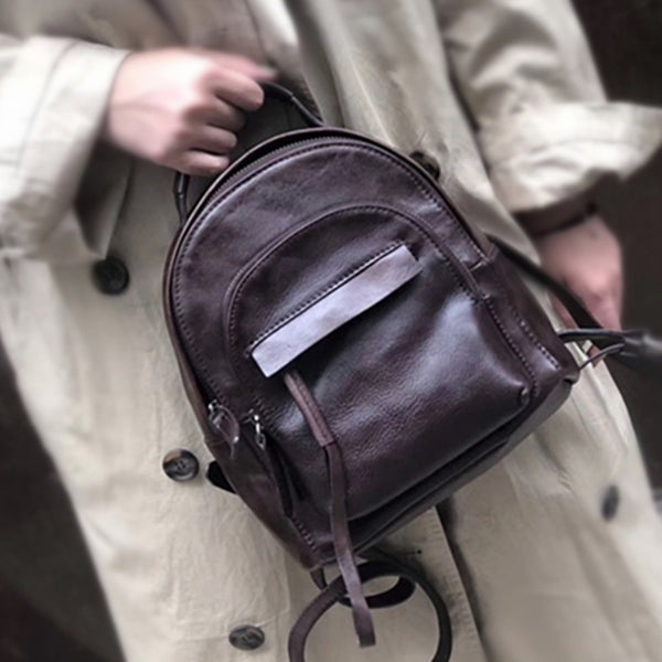 Handmade Womens Nice Leather Backpacks Small Rucksack Purse for Women Best