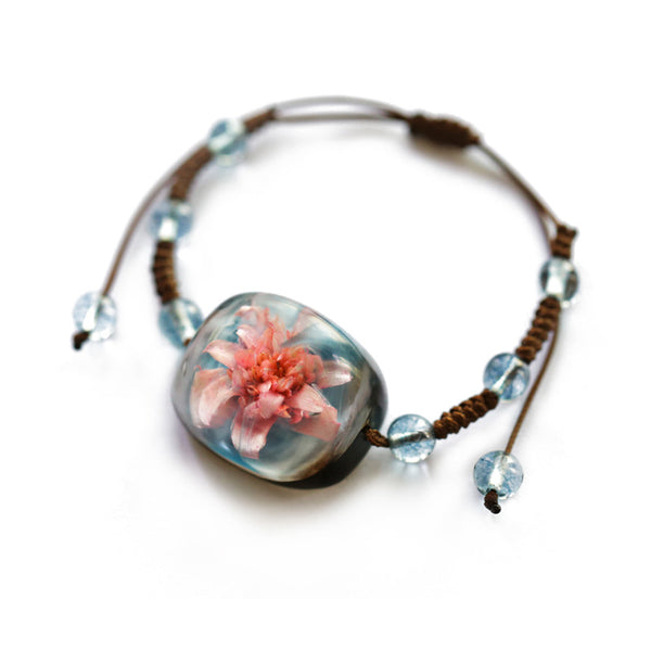 Herbage Resin Bracelet Unique Handmade Jewelry Accessories Gifts Women