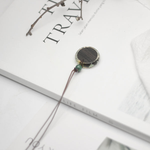 Herbage Wood Resin Unique Pendant Necklace Handmade Couple Jewelry Accessories Women Men adorable