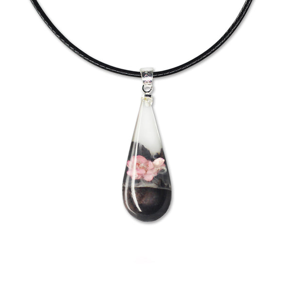 Herbage Wood Resin Unique Pendant Necklace Handmade Jewelry Accessories Women