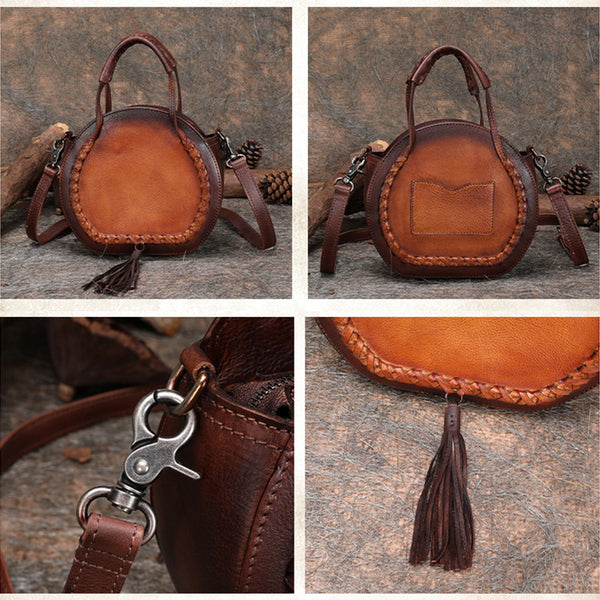 Hobo Leather Womens Fringe Crossbody Bag Purse Circle Bag for Women Designer