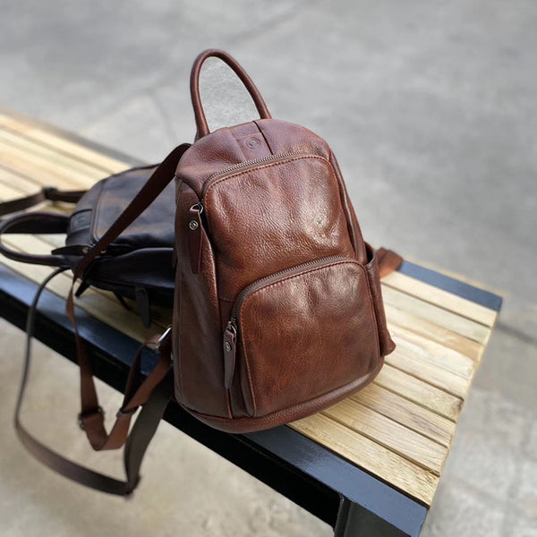 Ladies Anti Theft Leather Backpack Purse With Headphone Cable Hole Rucksack for Women Affordable