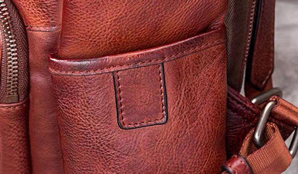 Ladies Anti Theft Leather Backpack Purse With Headphone Cable Hole Rucksack for Women Details