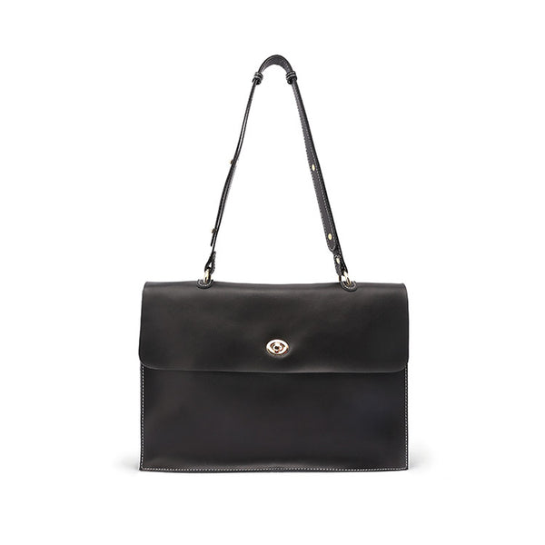Ladies Black Leather Shoulder Bag Purse