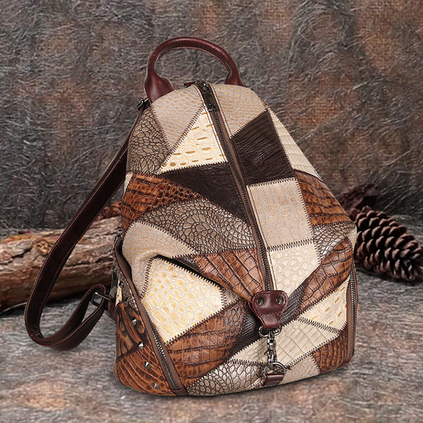Ladies Boho Leather Backpack Purse Bags Small Rucksack For Women Best
