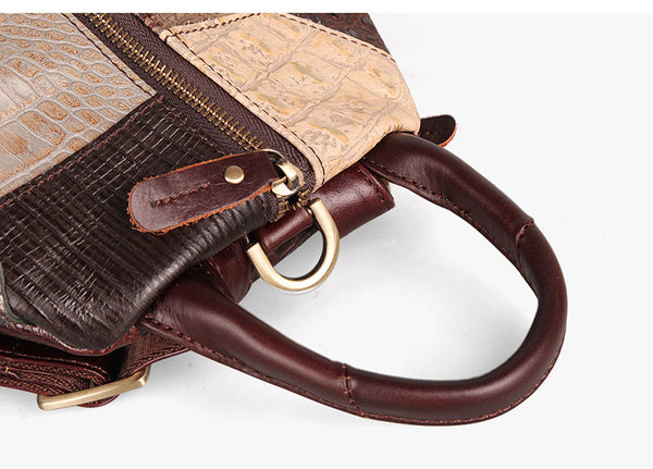 Ladies Boho Leather Backpack Purse Bags Small Rucksack For Women Brown