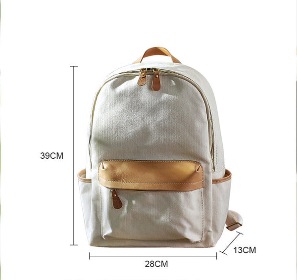 Ladies Canvas And Leather Backpack Small Rucksack Beautiful