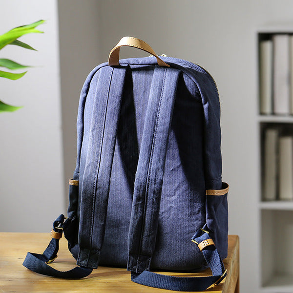 Ladies Canvas And Leather Backpack Small Rucksack Cute