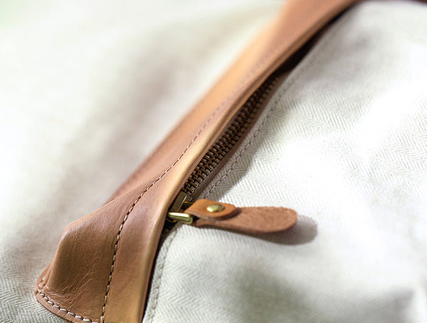 Ladies Canvas And Leather Backpack Small Rucksack Details