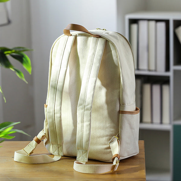 Ladies Canvas And Leather Backpack Small Rucksack Funky