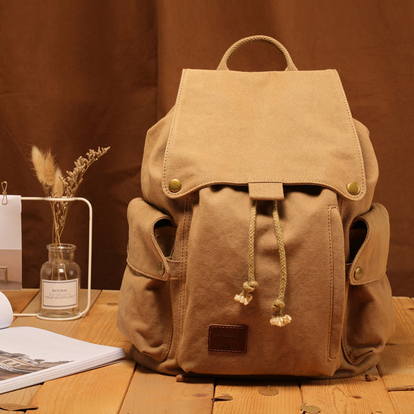 Ladies Canvas Drawstring Backpack Purse Travel Backpack Rucksack For Women Beautiful