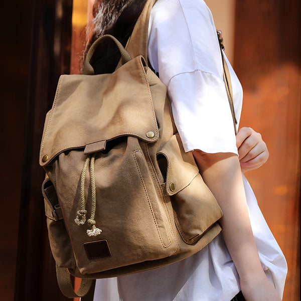 Ladies Canvas Drawstring Backpack Purse Travel Backpack Rucksack For Women Best