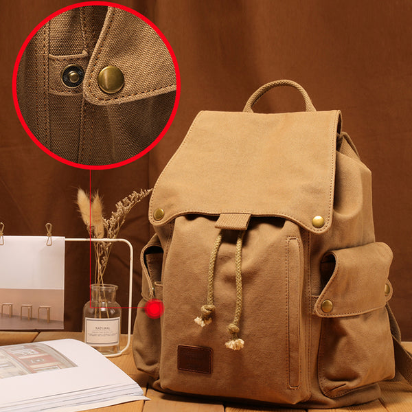 Ladies Canvas Drawstring Backpack Purse Travel Backpack Rucksack For Women Funky