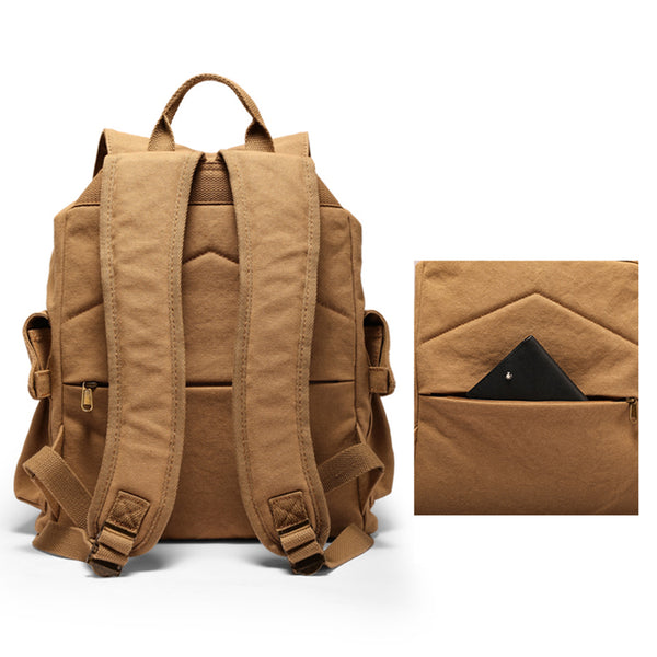 Ladies Canvas Drawstring Backpack Purse Travel Backpack Rucksack For Women Stylish