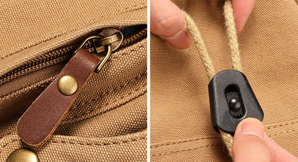 Ladies Canvas Drawstring Backpack Purse Travel Backpack Rucksack