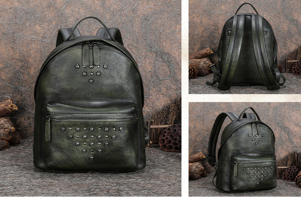 Ladies Designer Rivet Leather Backpack Bag Purse Cool Backpacks for Women funky