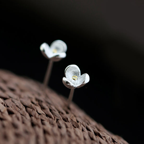 Ladies Flower Stud Earrings Small Silver Stud Earrings For Women Accessories