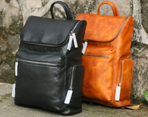 Ladies Large Leather Backpacks With Laptop Compartment Square Leather Backpack Purse For Women Affordable