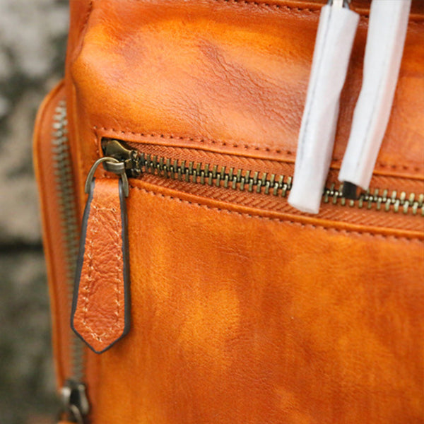 Ladies Large Leather Backpacks With Laptop Compartment Square Leather Backpack Purse For Women Cool