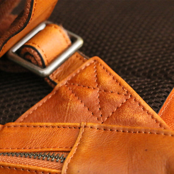 Ladies Large Leather Backpacks With Laptop Compartment Square Leather Backpack Purse For Women Details