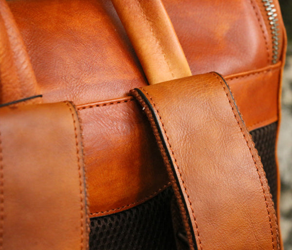 Ladies Large Leather Backpacks With Laptop Compartment Square Leather Backpack Purse For Women Durable