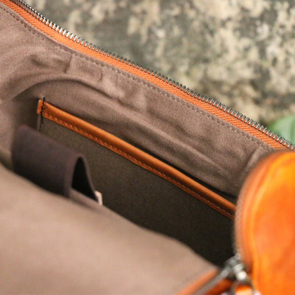 Vintage Women's Genuine Leather Tote Bag Handbags With Pockets for Women Quality