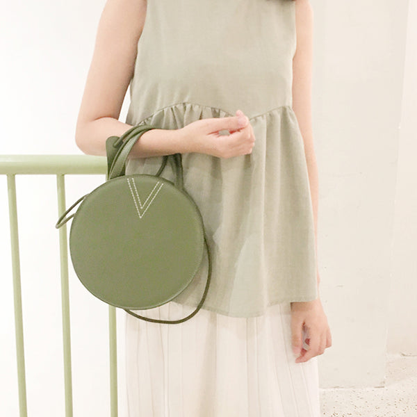 Ladies Green Leather Crossbody Bags Women Shoulder Bag Circle Bag best