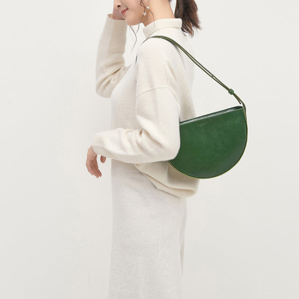 Ladies Green Leather Handbags Leather Shoulder Bag Purses for Women beautiful