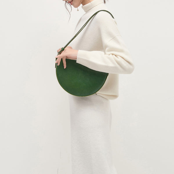 Ladies Green Leather Handbags Leather Shoulder Bag Purses for Women