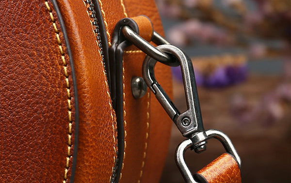 Ladies Leather Circle Bag With Hand-drawn Squirrel Side Bags For Women Original