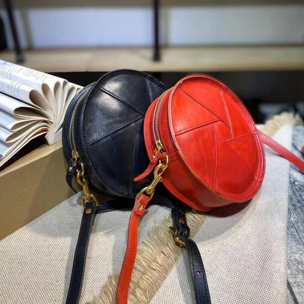 Casual Ladies Leather Circle Bag Over The Shoulder Purse For Women Affordable