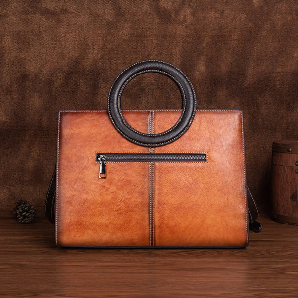 Ladies Leather Handbags Brown Shoulder Bag For Women Back