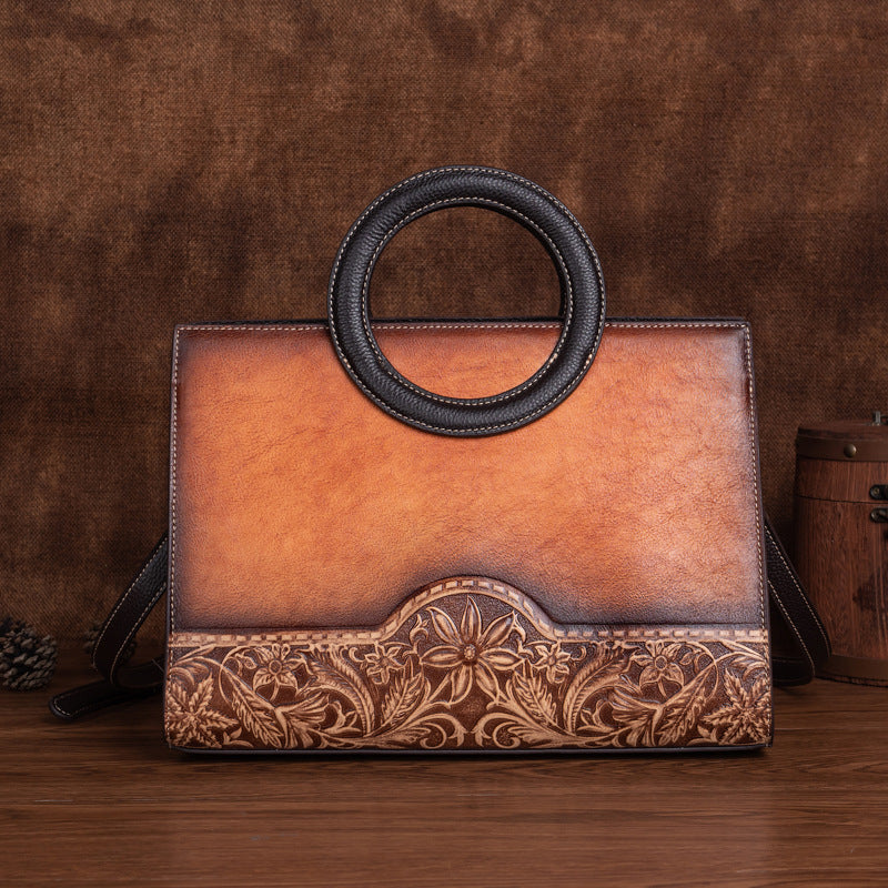 Ladies Leather Handbags Brown Shoulder Bag For Women Beautiful