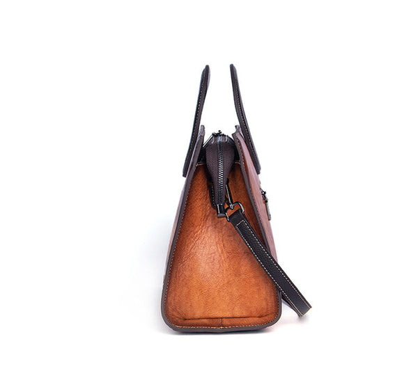 Ladies Leather Handbags Brown Shoulder Bag For Women Side