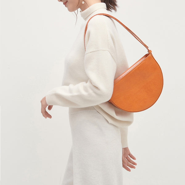 Ladies Leather Handbags Leather Shoulder Bag Purses for Women Brown