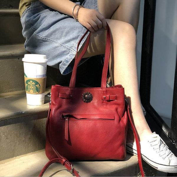 Ladies Leather Over The Shoulder Tote Bag Purse Handbags For Women Badass