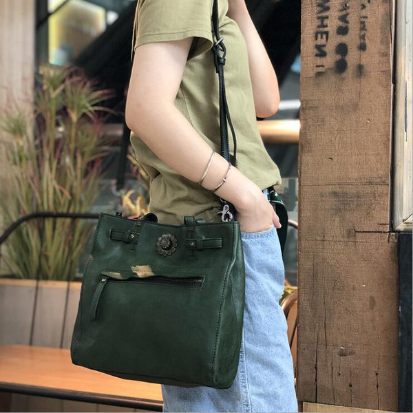 Ladies Leather Over The Shoulder Tote Bag Purse Handbags For Women Cowhide